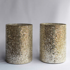 Silver Glitter Pillar Candle Holder