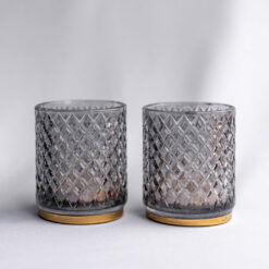 Gray + Gold Glass Votive