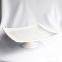 Square White Porcelain Cake Stand