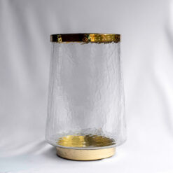 Gold-Rimmed Glass Hurricanes