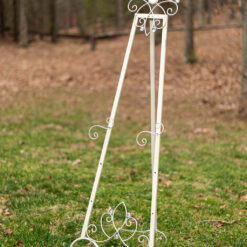Large White Scroll Metal Easel