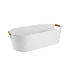 Large White Galvanized Oval Tub