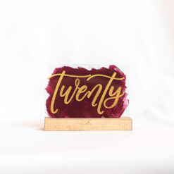 Burgundy & Gold Brushed Acrylic Signs