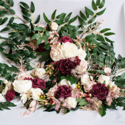 Burgundy & Blush Faux Floral Swag