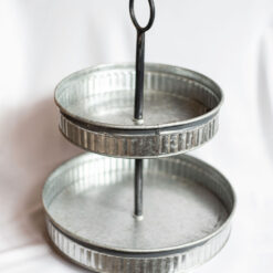 2-Tier Galvanized Tray Display
