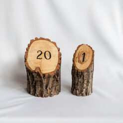 Natural Bark Angled Tabletop Numbers