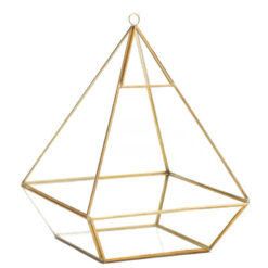 Gold Triangle Glass Terrarium