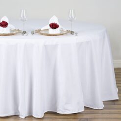 White Round Tablecloth