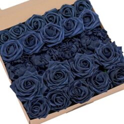 Ling's Moment Navy Blue Artificial Flowers Combo Box Set