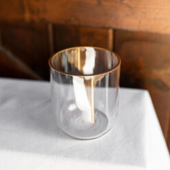 Gold Rimmed Glass Candle Holders