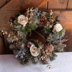 Dusty Blue Wreath Centerpieces