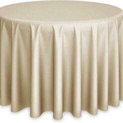 Round Beige Tablecloth