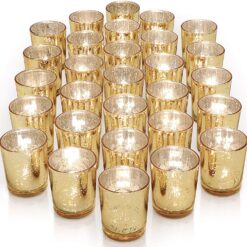 Gold Mercury Glass Votives