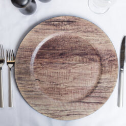 Faux Wood Melamine Charger