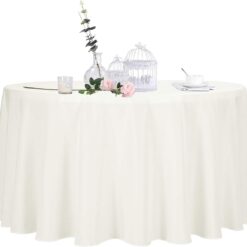 Ivory Small Round Tablecloth
