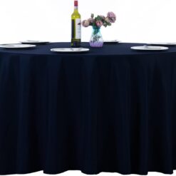 Navy Small Round Tablecloth