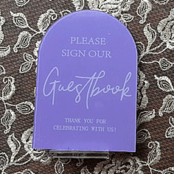 Lilac Guestbook Acrylic Sign