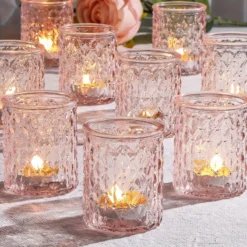 Elegant Pink Glass Votives