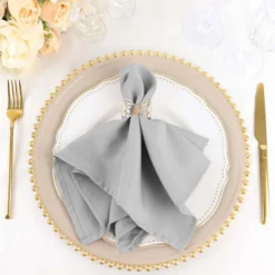 Silver Gray Dinner Napkins
