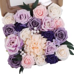 Lavender & Purple Artificial Flowers Combo Box Set