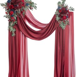 Burgundy Wedding Arch Drapery Set